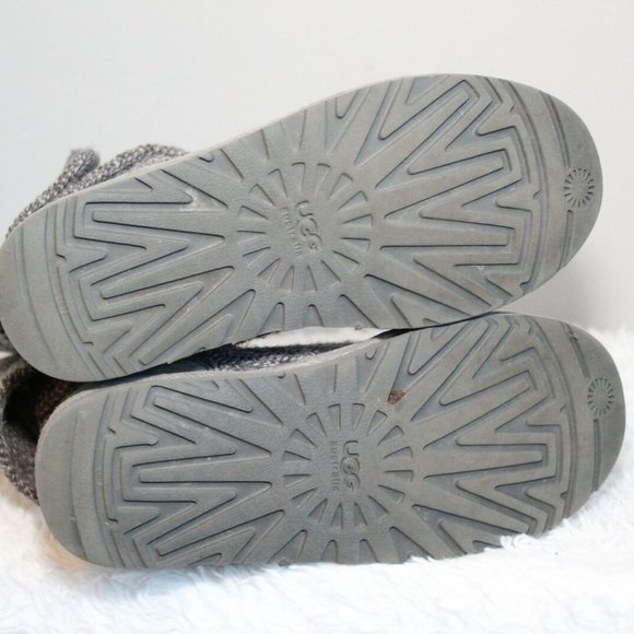 UGG Classic Cardy Button Detailed Sweater Knit Boots 5819 Gray Size 8 H12130 - Picture 7 of 11